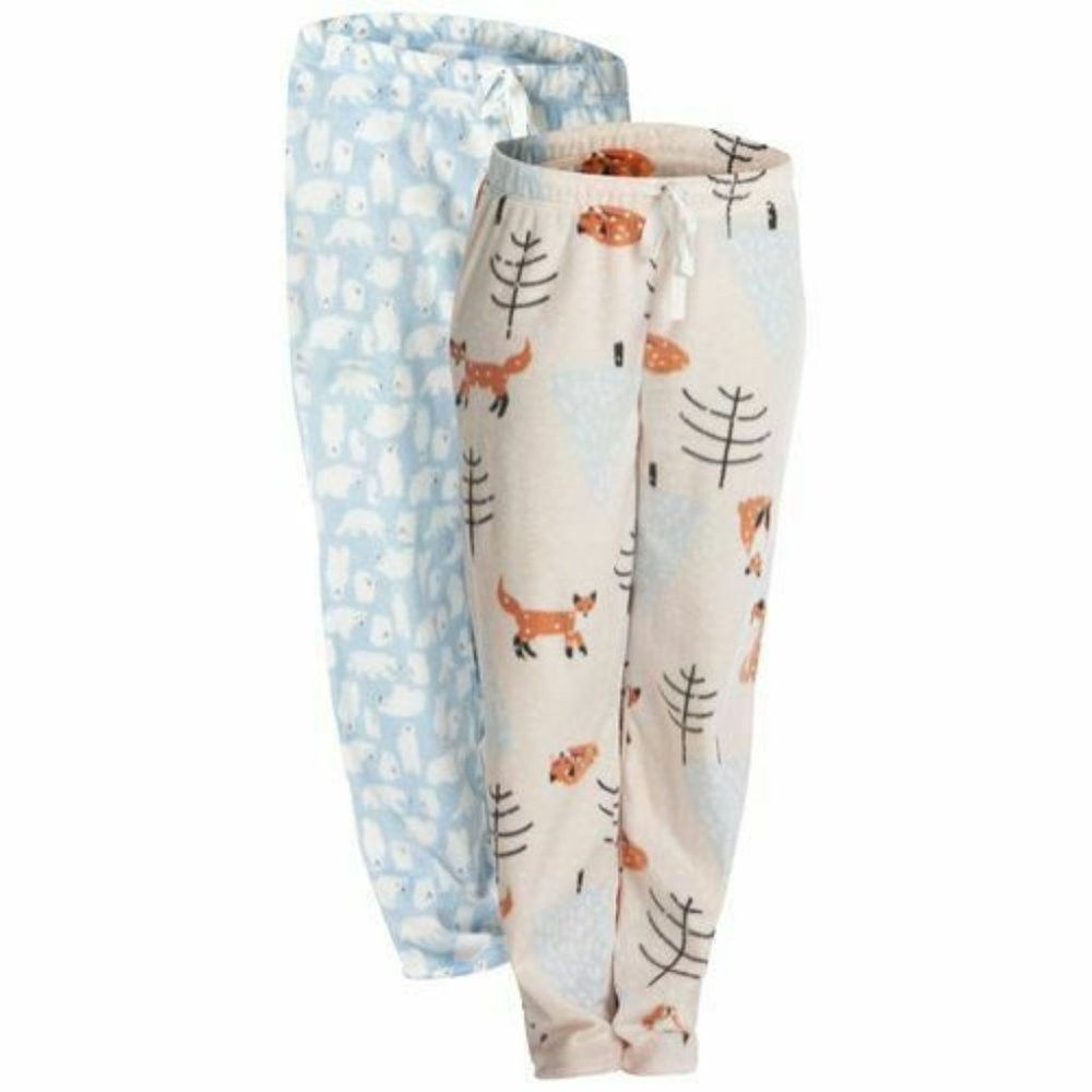 Nuvano Women’s Sleep Pants 2 Pack, Pink & Blue